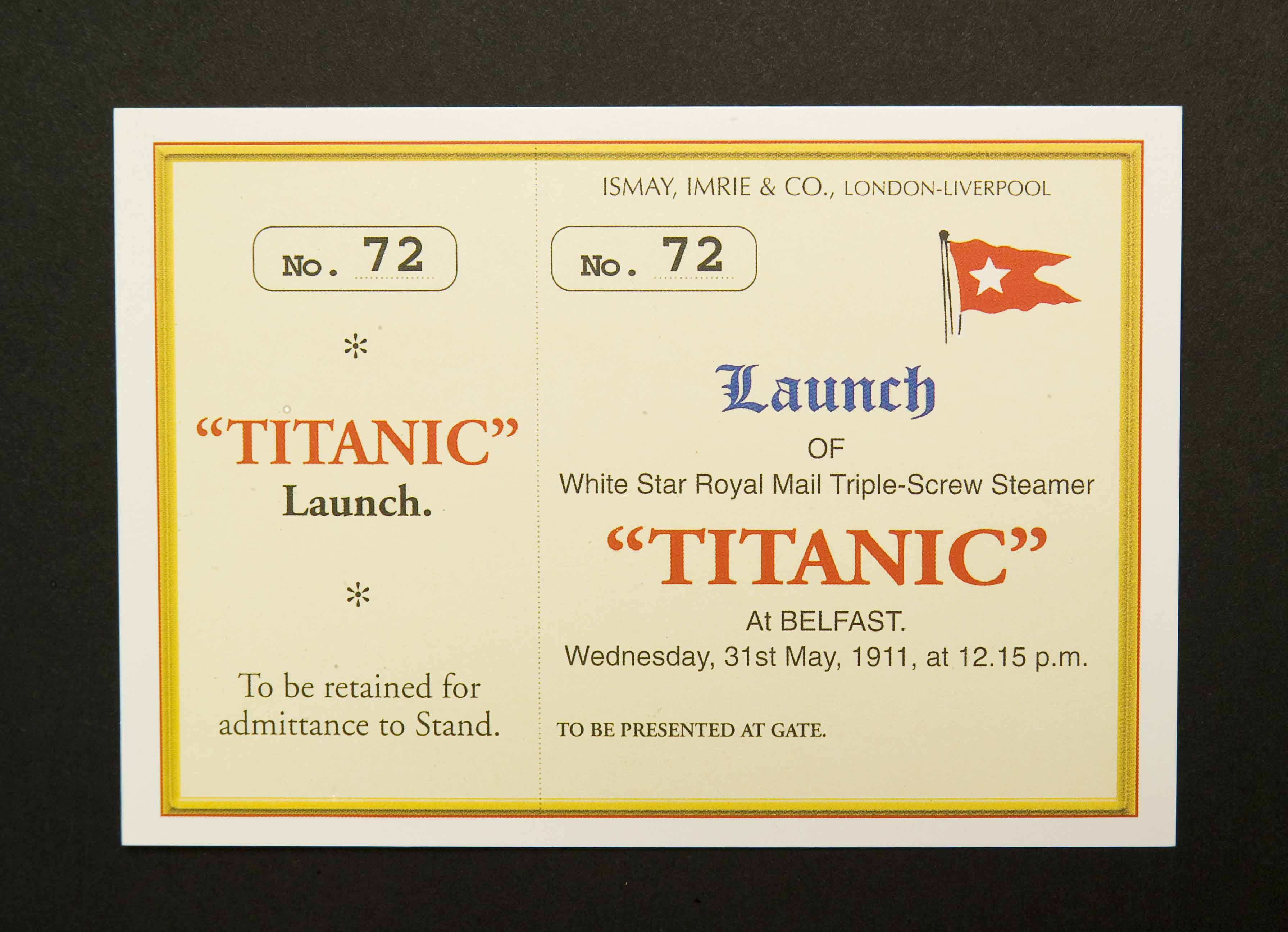 6 x RMS Titanic Launch Ticket Postcards